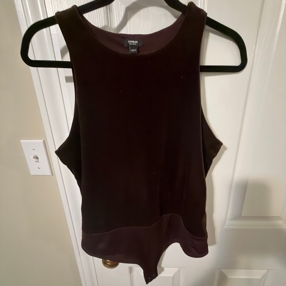 Express Dark Burgundy Purple/Brown Bodysuit